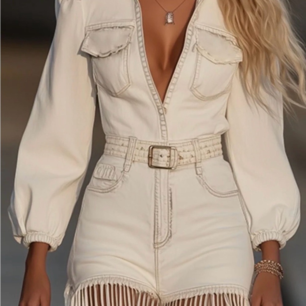 Denim Mini Dress with tassel